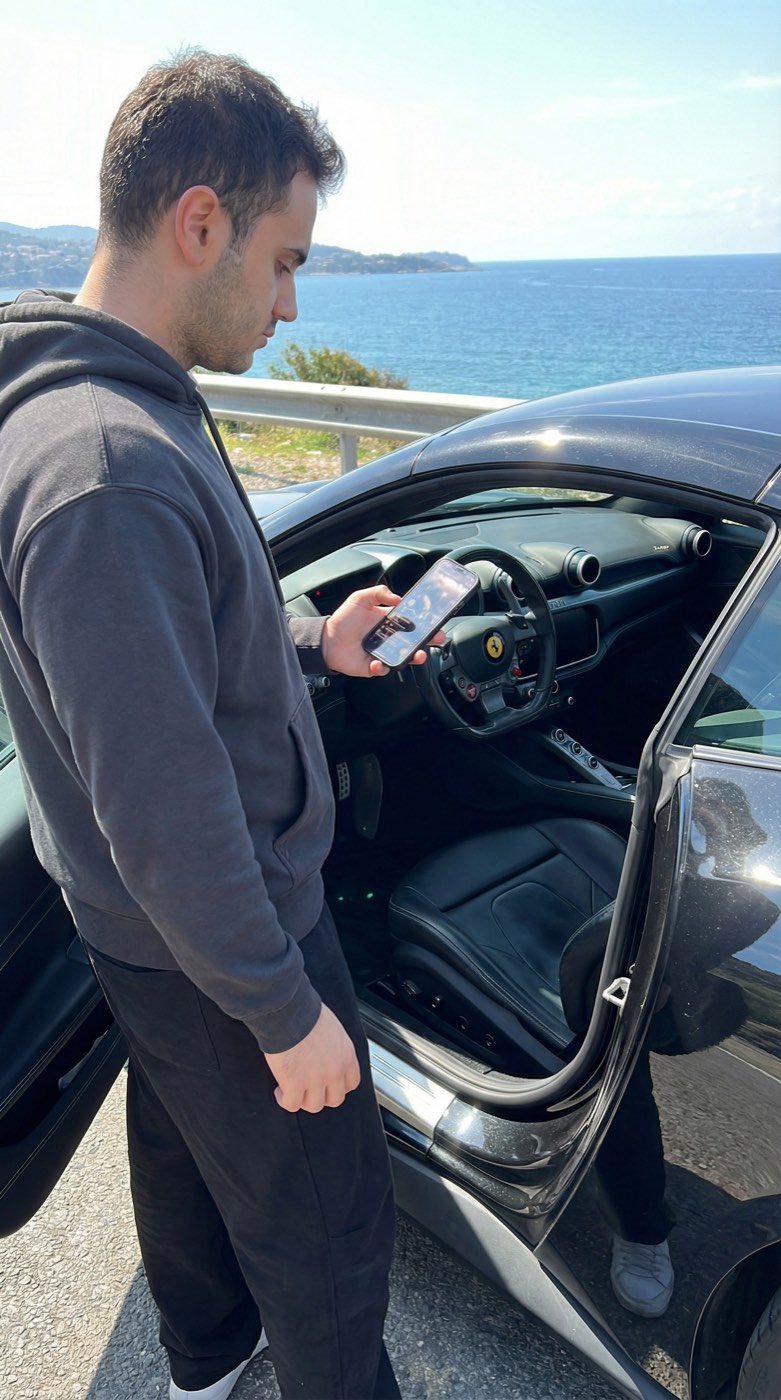 Ferrari Portofino M Kapı Açık a Coastal Pull-Off örnek görsel